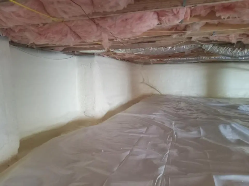 Crawl space encapsulation with closed-cell spray foam for Spray Foam Roofing in Brunswick